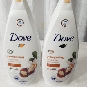 2 Dove Pampering 0%Sulfate SLES Shea Butter & Vanilla Body Wash 25.3 fl. Oz